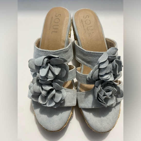 SOUL Naturalizer Womens Oodles-Flower Slip On Heel Wedge Sandals Shoes 8.5M - Picture 5 of 7
